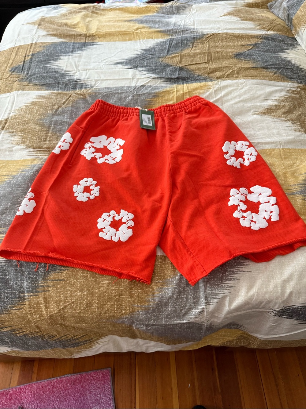 Denim Tears Cotton Wreath Orange Men’s Shorts Size XL
